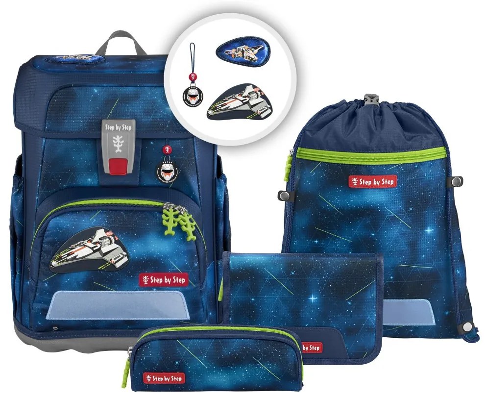 Zaino scuola Step by Step CLOUD, set 5 pezzi, Starship Galactus