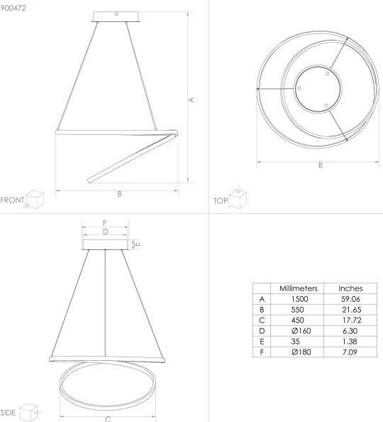 Eglo 900472 - Lampadario LED a sospensione con filo RUOTALE LED/36W/230V
