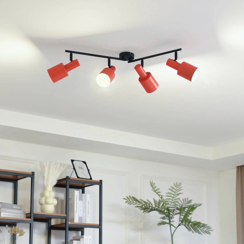 Lindby fatto da soffitto Ovelia, arancione/nero, a 4 luci, E27