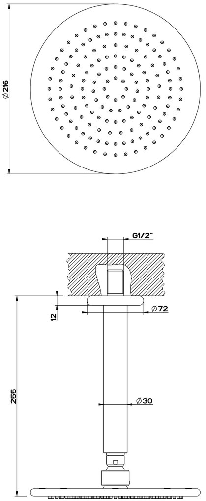 Soffione anticalcare doccia a soffitto orientabile cromo goccia 33762 Gessi