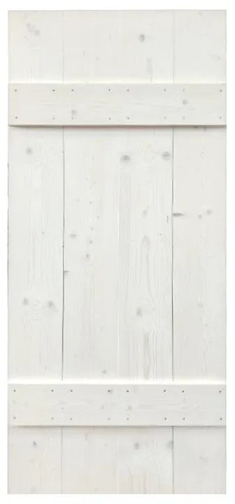 Anta per porta scorrevole esterno muro Barn in legno massello bianco, L 96 x H 215 cm spessore 64 mm, apertura reversibile