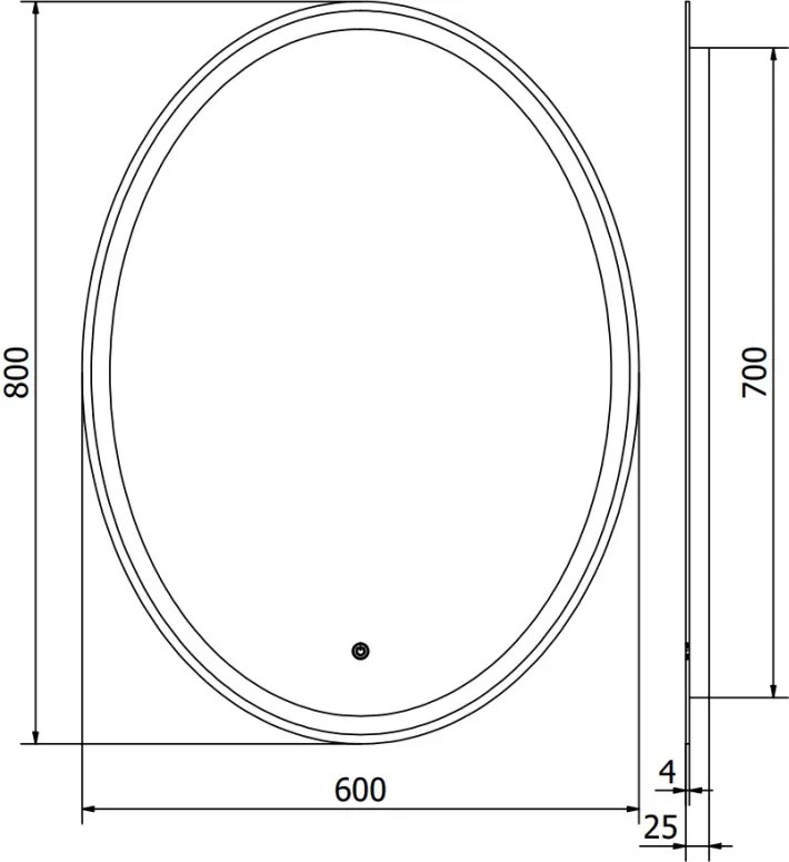 Mexen Elz specchio da bagno retroilluminato 60 x 80 cm, LED 6000K, antinebbia - 9802-060-080-611-00