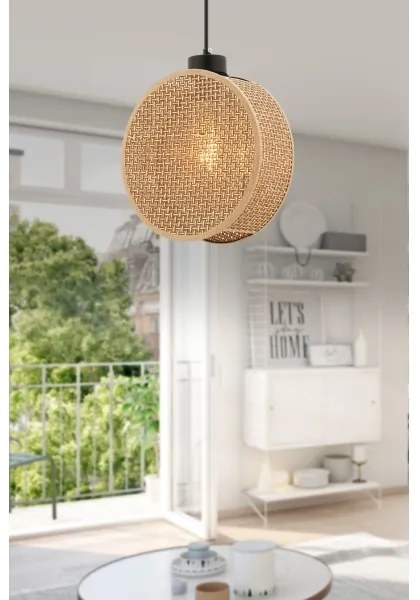 Lampadario a sospensione con cavo DRUM 1xE27/60W/230V marrone