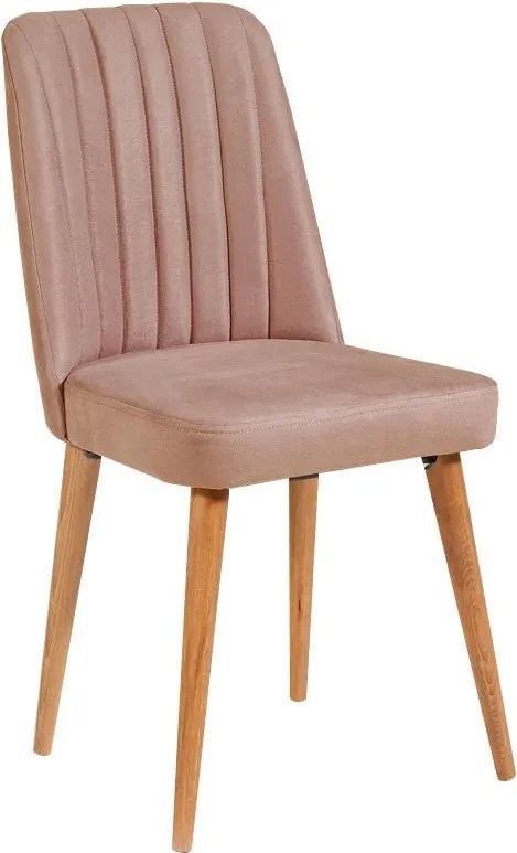 Sedia da pranzo in velluto rosa chiaro Stormi Sandalye - Kalune Design