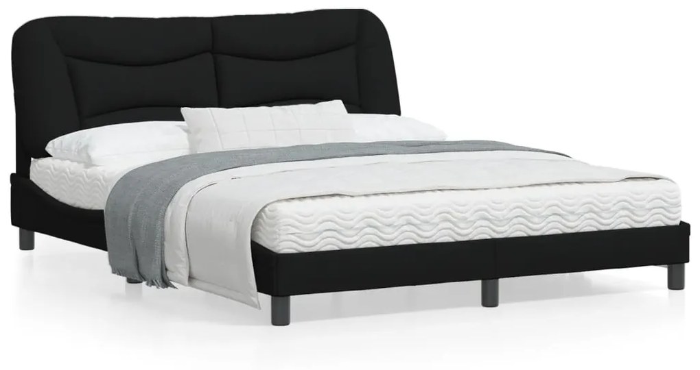 Giroletto Con Led Senza Materasso Nero 160x200 Cm İn Tessuto /