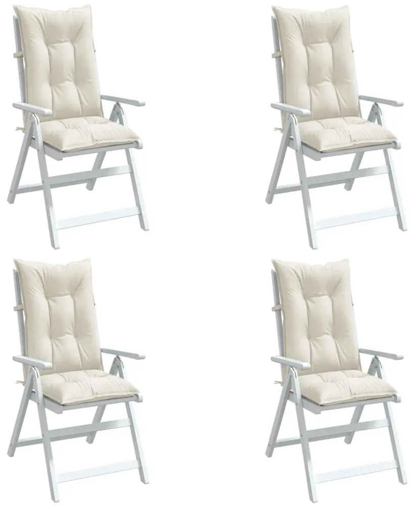 Cuscini Sedia Schiena Alta 4 Crema Mélange 120x50x7 Tessuto /