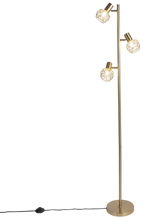 Lampada da terra di design oro 3 luci orientabili - Mesh