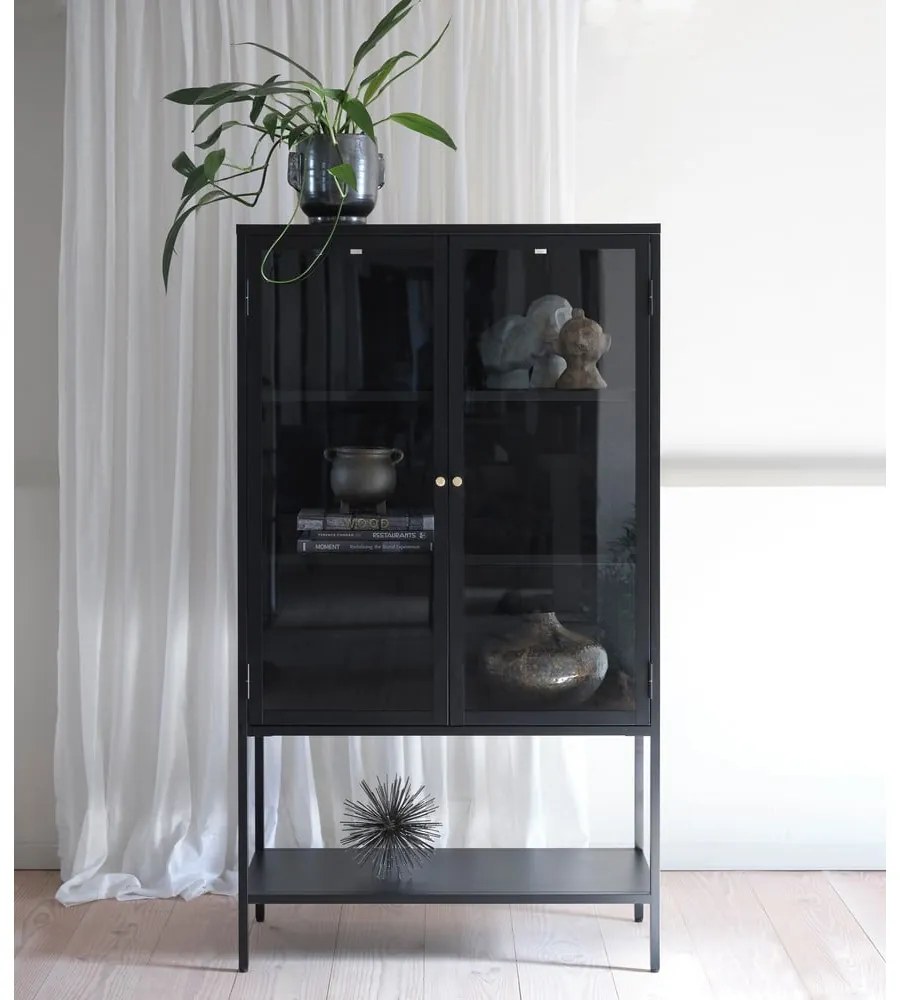 Vetrina nera in metallo 88x132 cm Carmel - Unique Furniture