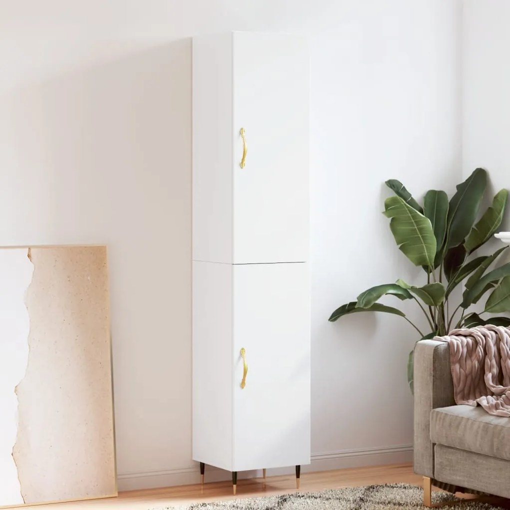 Credenza Bianca 34,5x34x180 Cm İn Legno Multistrato /