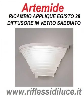 Artemide egisto 28 vetro sabbiato di ricambio