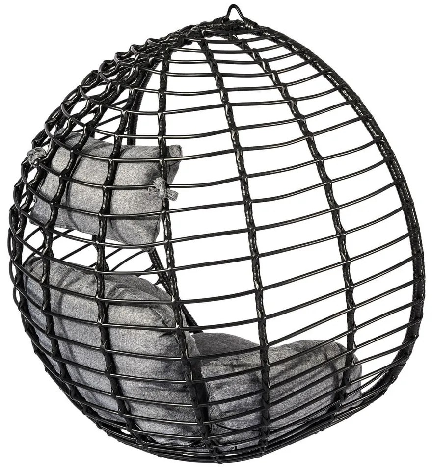 Poltrona sospesa in rattan artificiale nero Mila - Bonami Selection