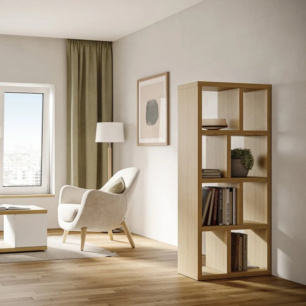 Libreria color legno effetto rovere 70x159 cm Berlin - TemaHome