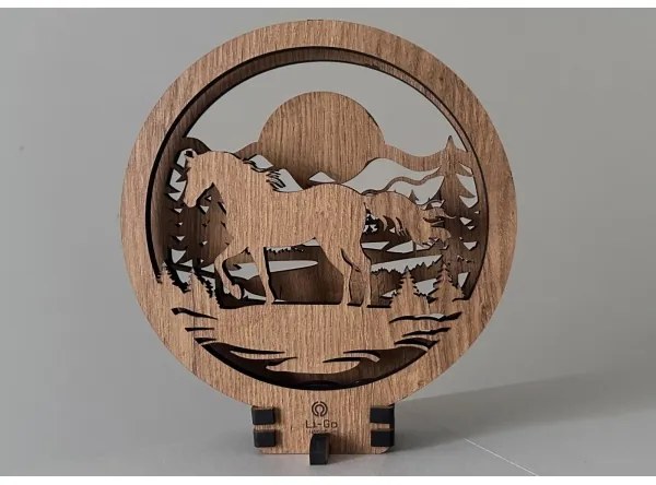 Li-Go 23598/DUB2 - decorazione da tavolo LED dimmerabile LED/12W/230V 20x22 cm rovere