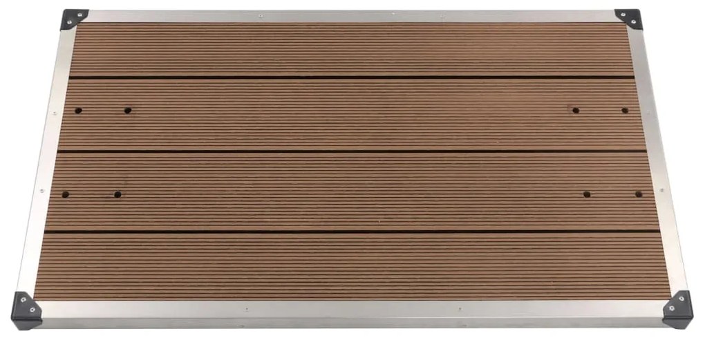 Piatto Doccia Da Esterni İn Acciaio Inox Wpc 110x62 Cm Marrone /
