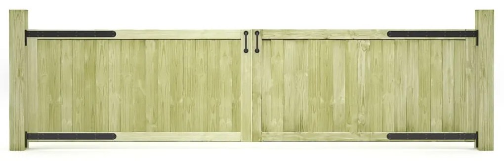 Cancelli Da Giardino 2 Pz İn Legno Di Pino Impregnato 300x75 Cm /
