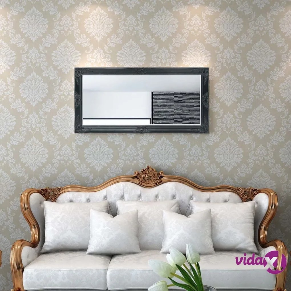 vidaXL Specchio da Parete Stile Barocco 120x60 cm Nero