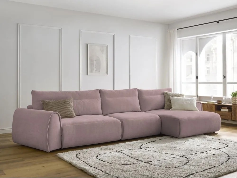 Divano angolare in rosa chiaro Aden – Bobochic Paris