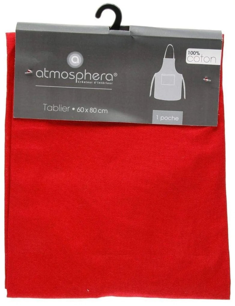 Grembiule con Tasca Atmosphera Rosso Cotone 60 x 80 cm