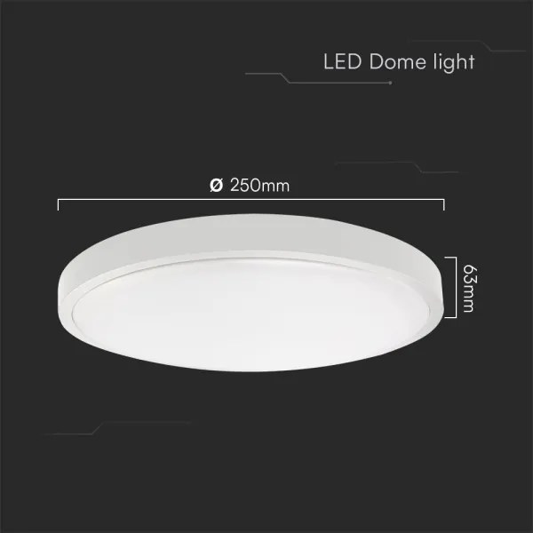 Plafoniera LED bagno 18W 230V IP44 6500K Ø25 cm bianco