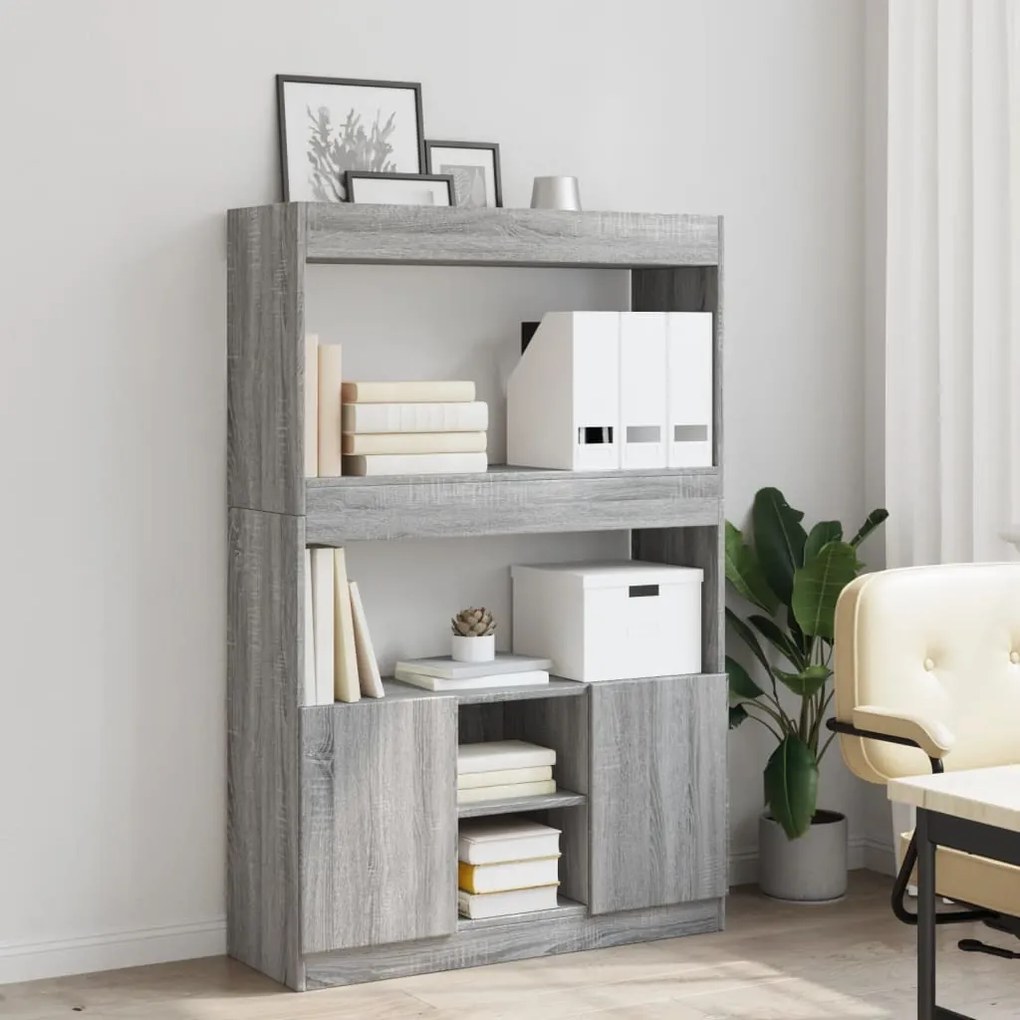 Credenza grigio sonoma 92x33x140 cm in legno multistrato