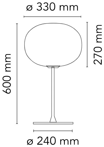 Flos Glo-Ball Table 1 lampada da tavolo 60 cm a luce diffusa in acciaio e alluminio nero opaco