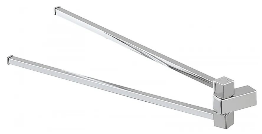 Porta Asciugamani a Parete Due Bracci 40 Cm Con Piastrine Antiruggine Feridras "Unica" Cromo Lucido