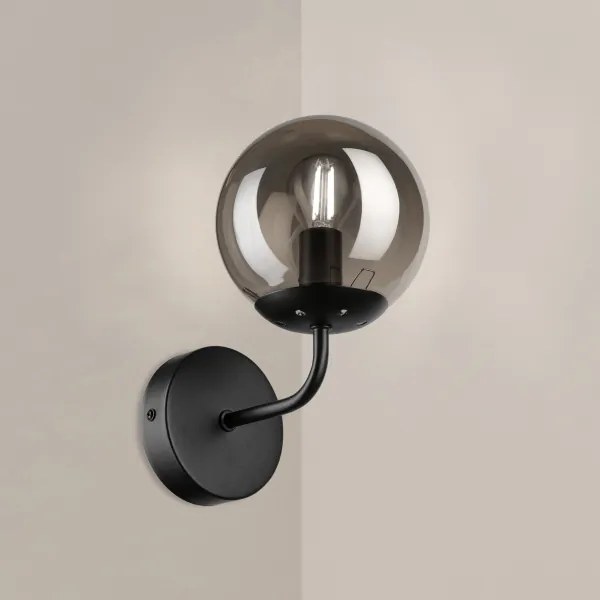 Brilagi - Lampada da parete MALIVA 1xE14/15W/230V nero/fumé