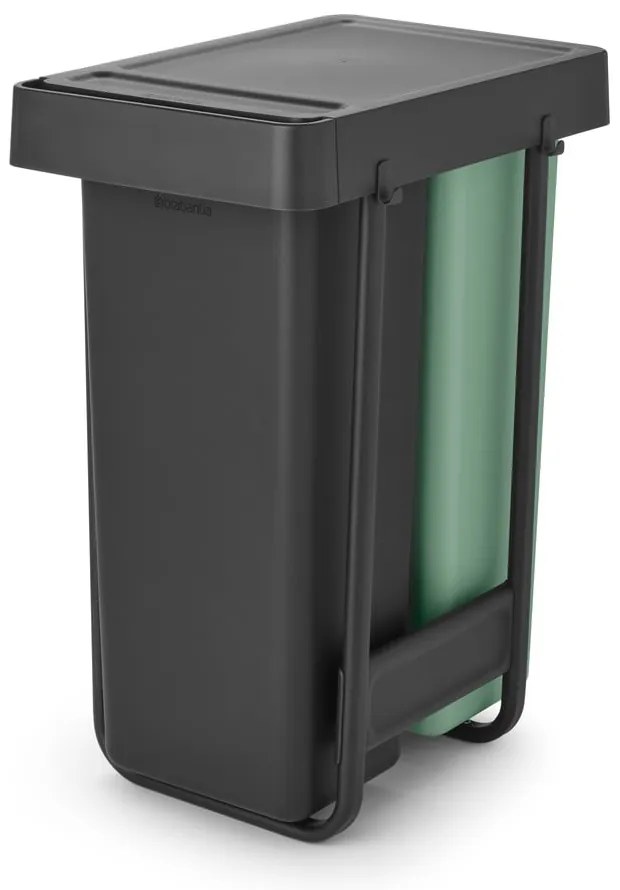 Bidone in plastica da incasso per raccolta differenziata in grigio scuro menta 60 l Sort&Go - Brabantia