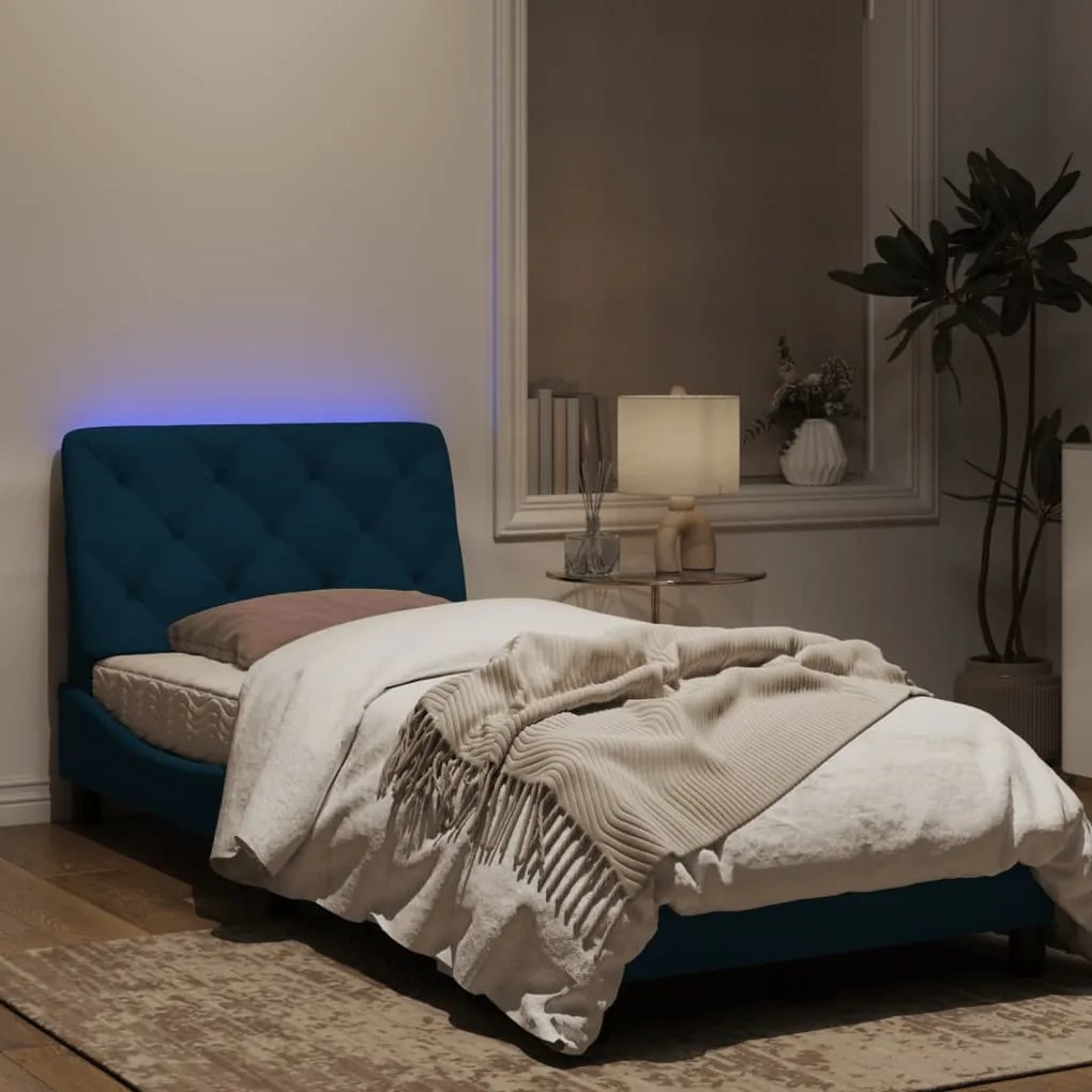 Giroletto con luci led blu 90x190 cm in velluto