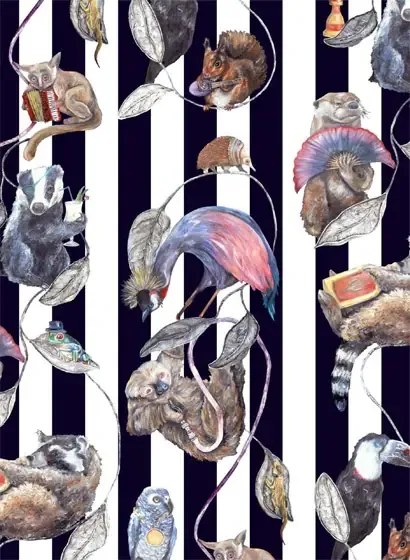 House of Hackney Carta da parati Hackney Empire - Midnight Stripe