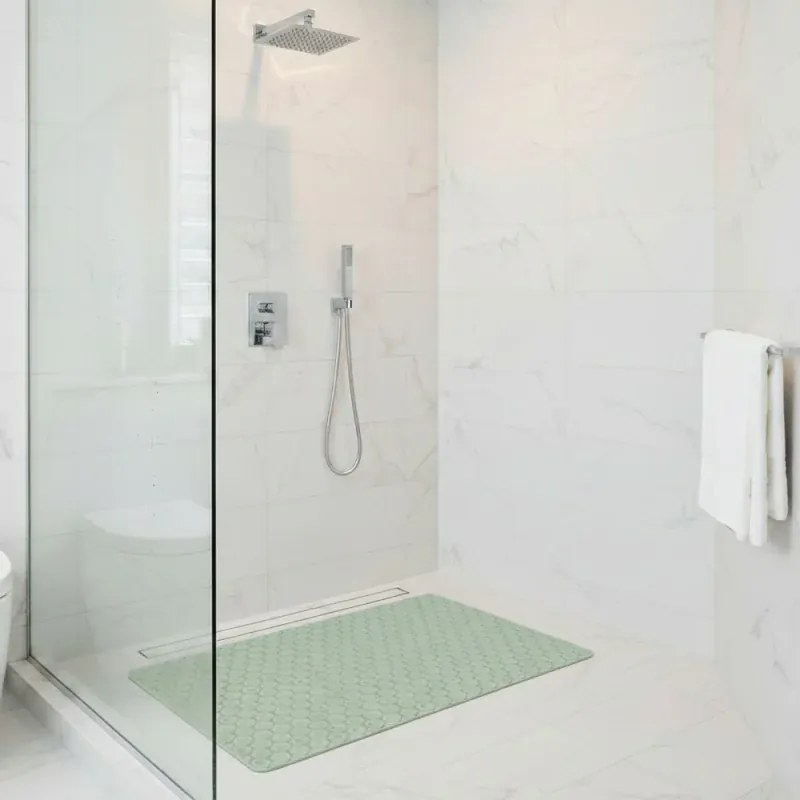 Tappeto bagno antiscivolo verde 75x43 cm Maya