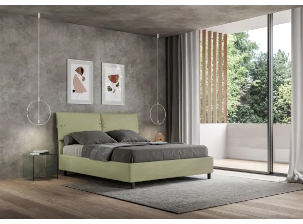 Letto matrimoniale e rete 160x190 in microfibra tč verde Sleeper