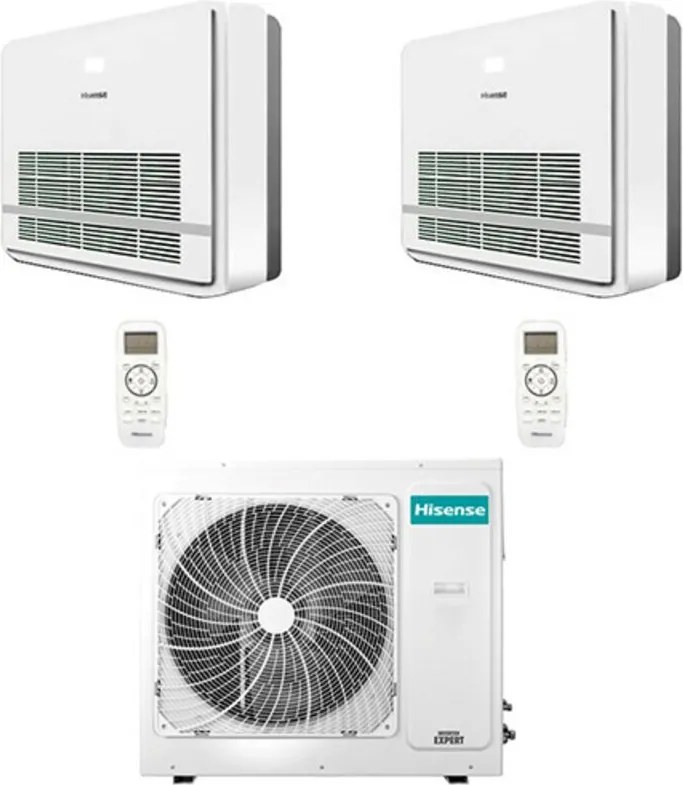 Hisense - Climatizzatore Condizionatore Console Serie Turbo R32 Dual Split Inverter 12000 + 12000 btu con u.e. 3AMW72U4RJC novitá Classe a++/a+