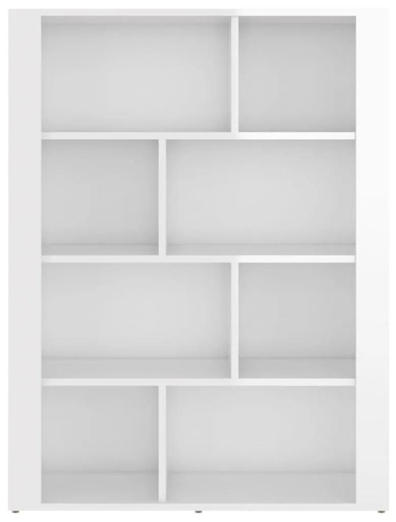 Credenza bianco lucido 80x30x106 cm in legno multistrato