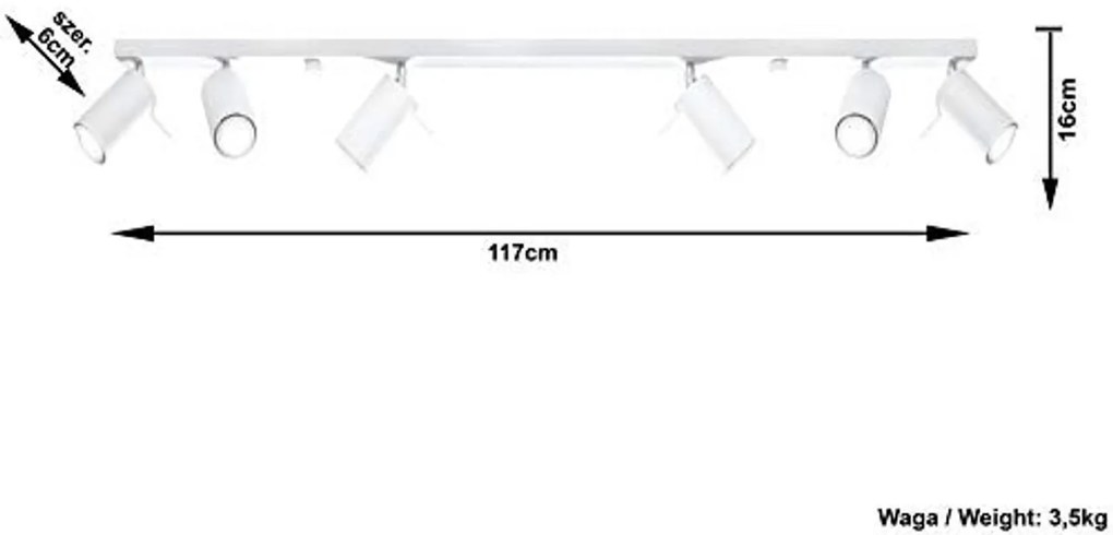 Plafoniera da soffitto in Acciaio 6xGU10 RING 6L Bianca da interno