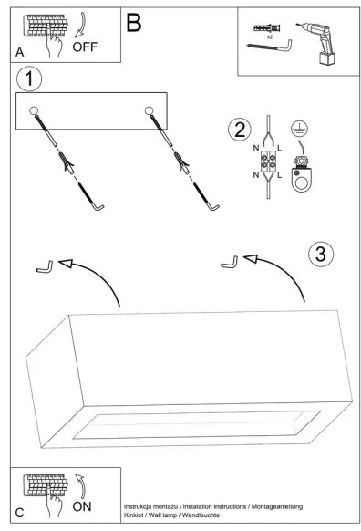Sollux SL.0992 - Applique VEGA 1xE27/60W/230V 30 cm cemento