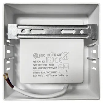 Plafoniera LED BLOCK LED/6W/230V 4000K 12x12 cm bianco