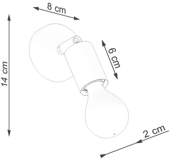Sollux SL.1120 - Lampada da parete FORNES 1xE27/60W/230V nero