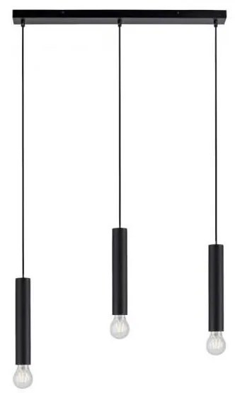 Leuchten Direkt 15618-18 - Lampadario a sospensione con filo BRUNA 3xE27/60W/230V nero