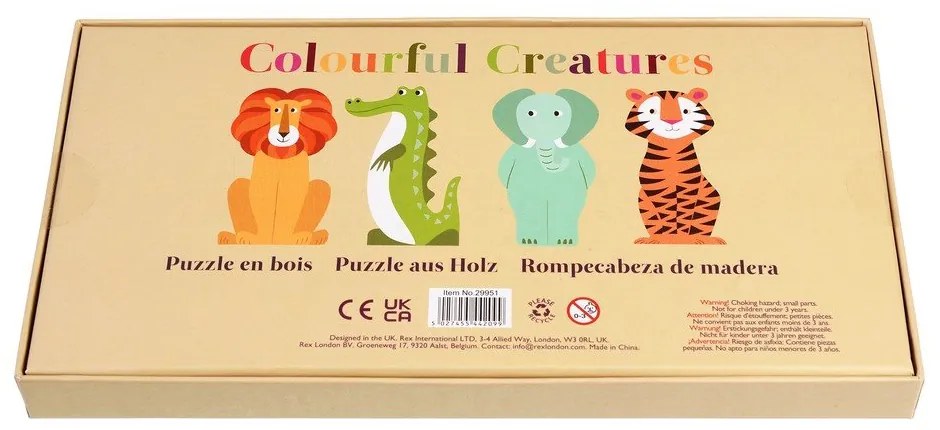 Puzzle a inserimento in legno Colourful Creatures - Rex London