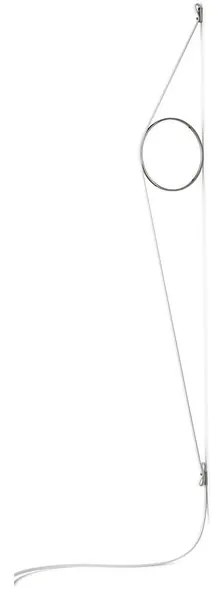 Flos Wirering Lampada da parete H.208 cm a luce indiretta con dimmer e cavo bianco/Anello Nero