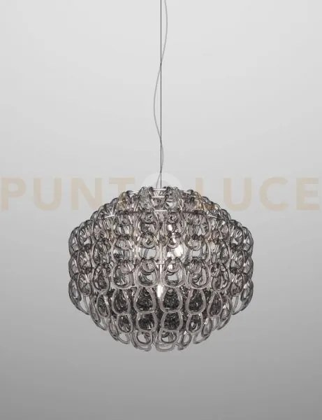 Giogali sospensione 65 cristallo fume' e cromo lucido 4 luci attacc...