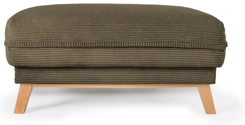 Poggiapiedi verde con rivestimento in velluto a coste Tori – Bonami Selection