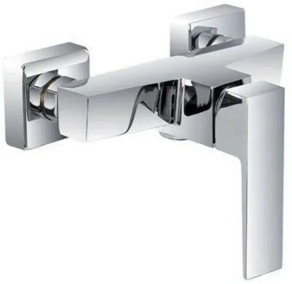 Set miscelatori lavabo bidet e doccia esterno cromo lucido Kubo