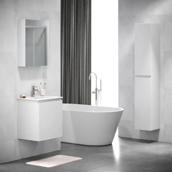 Armadietto da bagno con specchio KENWOOD 65x50 cm bianco