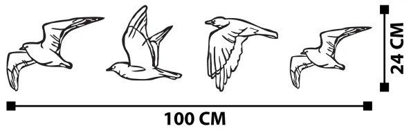 SET 4x Decorazione murale uccelli