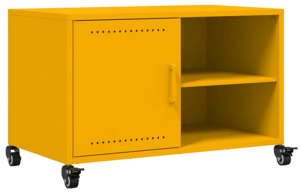 Mobile tv giallo senape 68x39x43,5cm acciaio laminato a freddo