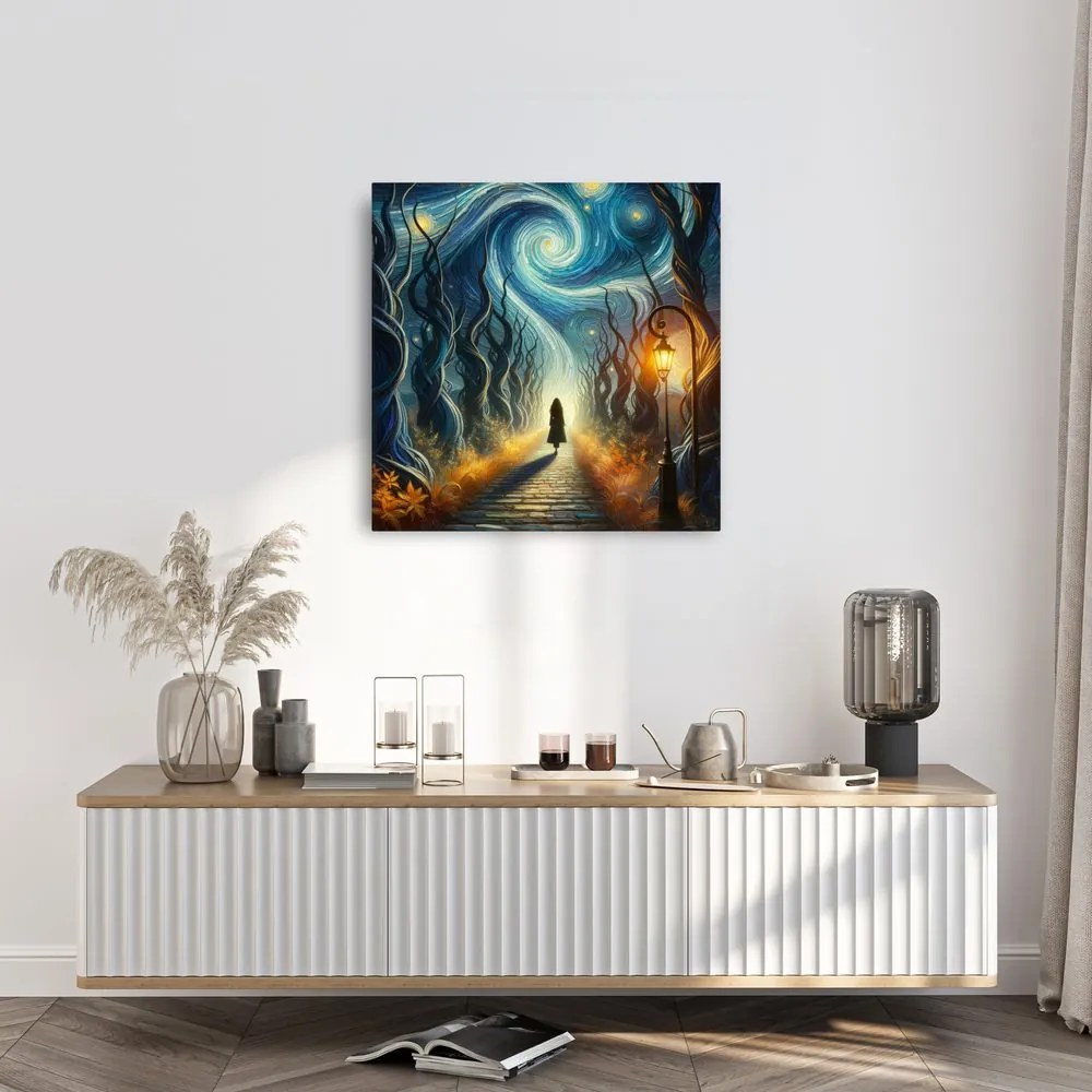 Quadro su tela – Notte stellata nel bosco