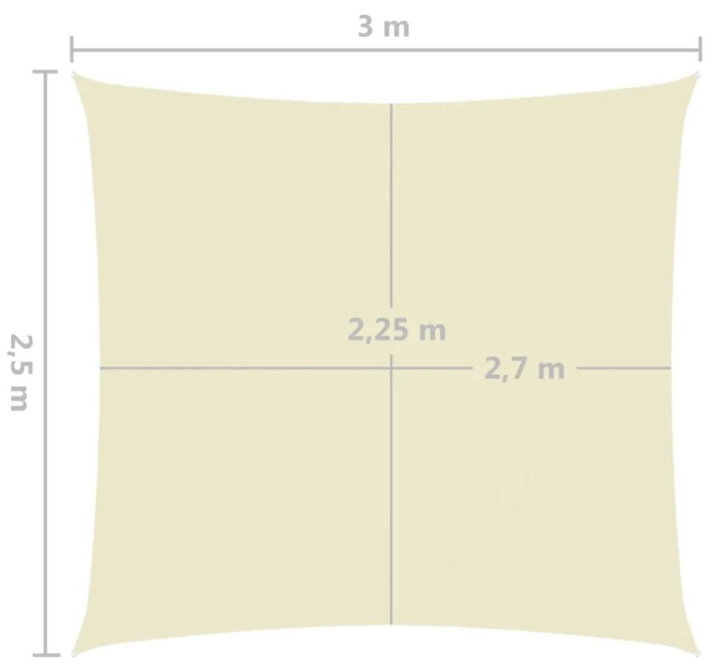 Parasole a Vela Oxford Rettangolare 2,5x3 m Crema