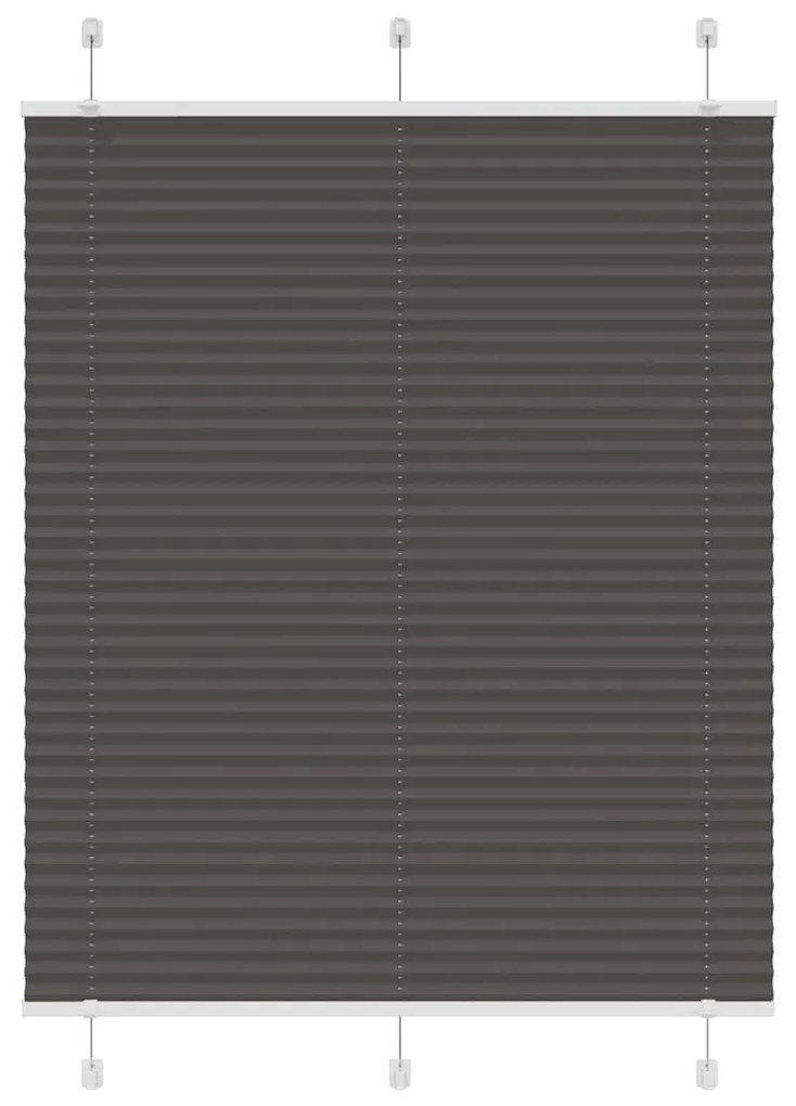 Tenda Plissettata Nera 105x100 Cm Larghezza Tessuto 104,4 Cm /